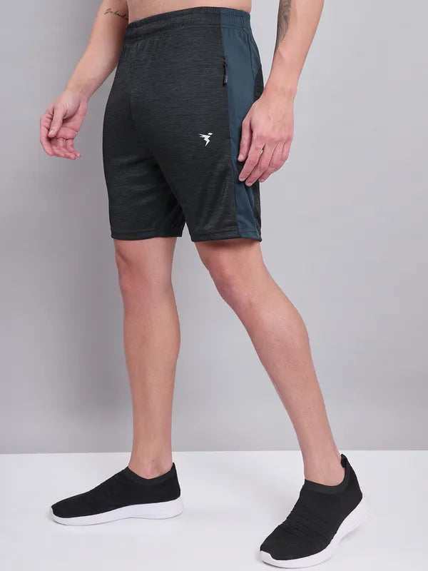 Men Melange Slim Fit Shorts with TECHNO DRY