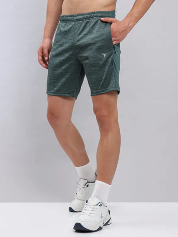 Men Melange Slim Fit Shorts with TECHNO DRY
