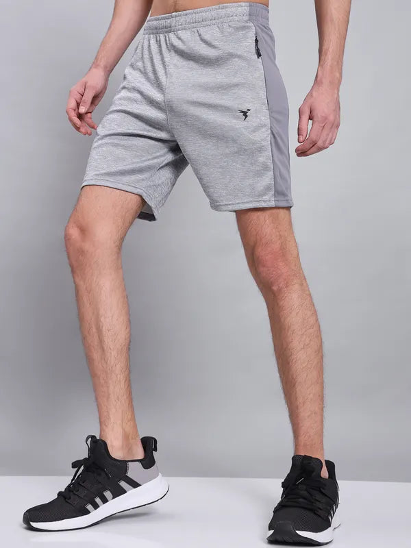 Men Melange Slim Fit Shorts with TECHNO DRY