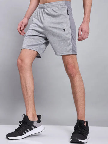 Men Melange Slim Fit Shorts with TECHNO DRY