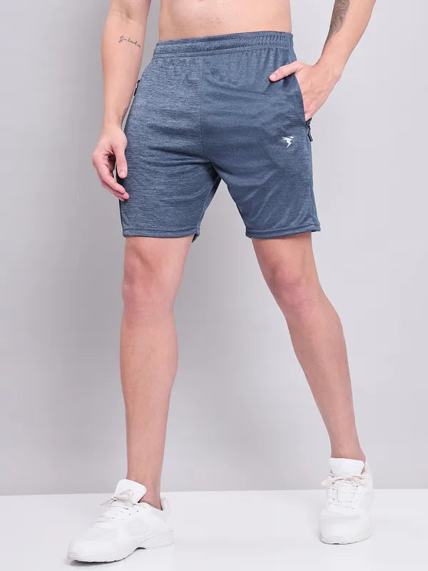 Men Melange Slim Fit Shorts with TECHNO DRY