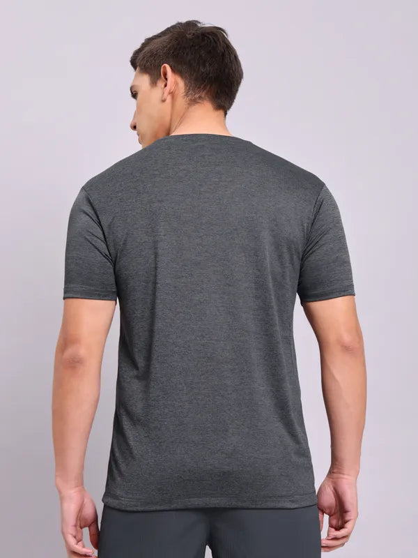 Men Slim Fit Crew Neck T-shirt with Double Cool
