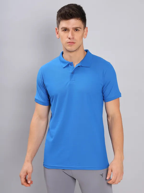 Men Solid Slim Fit Polo T-shirt with MATPIQ