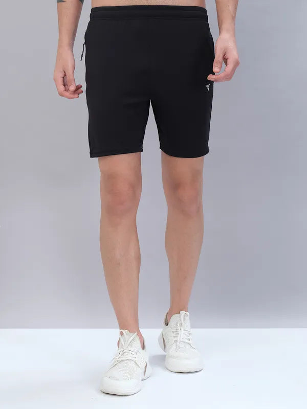Men Solid Slim Fit Shorts with TECHNO DRY