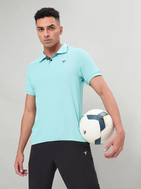 Men Solid Slim Fit Polo T-shirt with MATPIQ