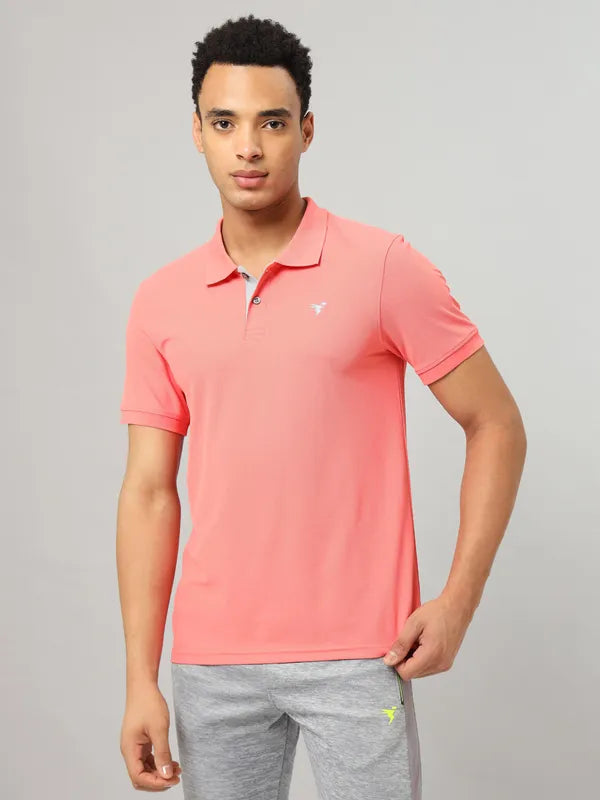 Men Solid Slim Fit Polo T-shirt with MATPIQ