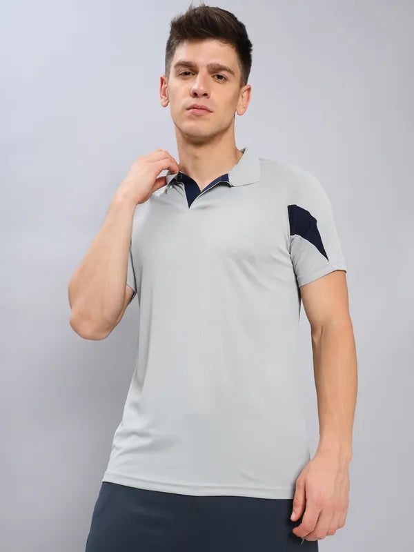Men Colorblock Slim Fit Polo T-shirt with TECHNO COOL+
