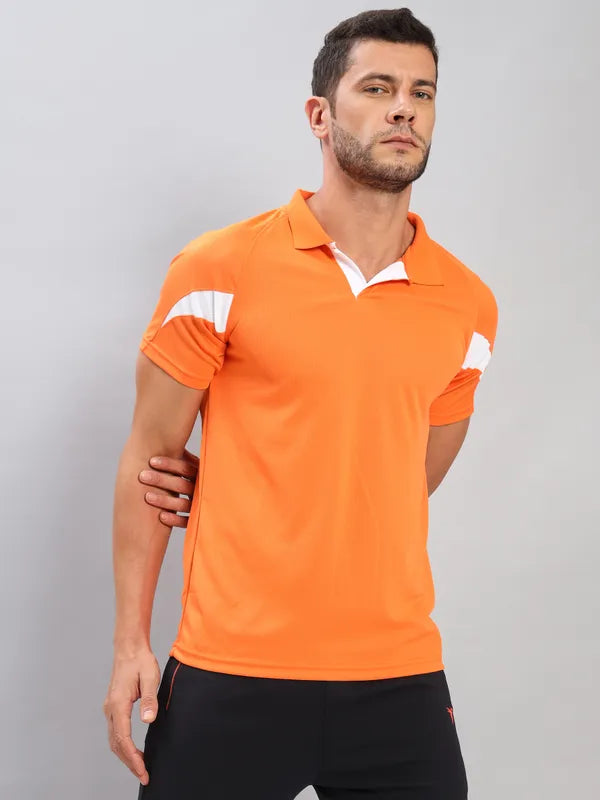 Men Colorblock Slim Fit Polo T-shirt with TECHNO COOL+
