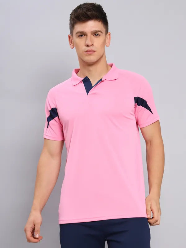 Men Colorblock Slim Fit Polo T-shirt with TECHNO COOL+