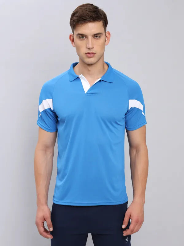 Men Colorblock Slim Fit Polo T-shirt with TECHNO COOL+