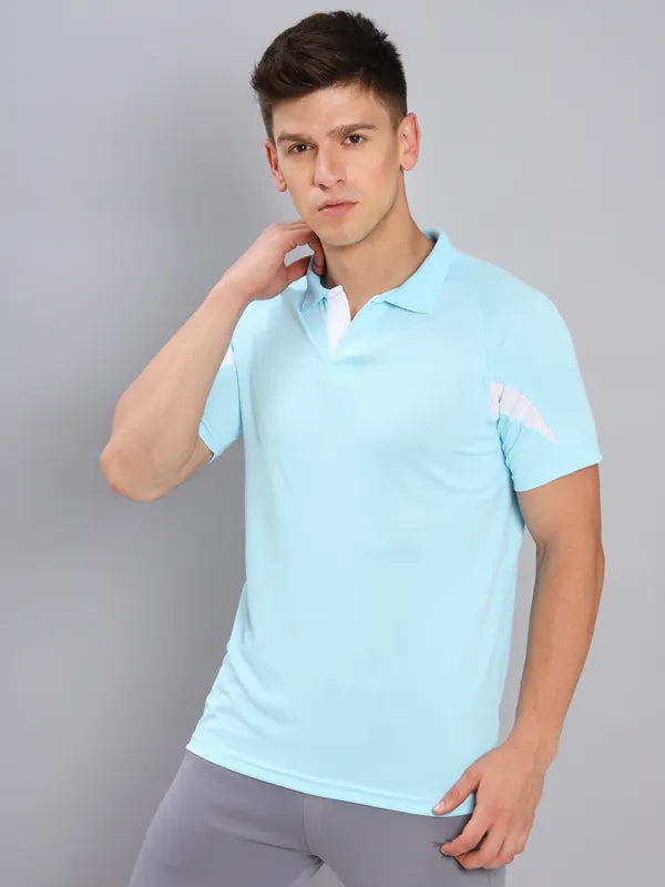Men Colorblock Slim Fit Polo T-shirt with TECHNO COOL+