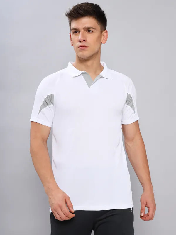 Men Colorblock Slim Fit Polo T-shirt with TECHNO COOL+