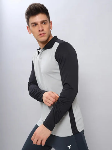 Men Colorblock Slim Fit Polo T-shirt with TECHNO COOL+