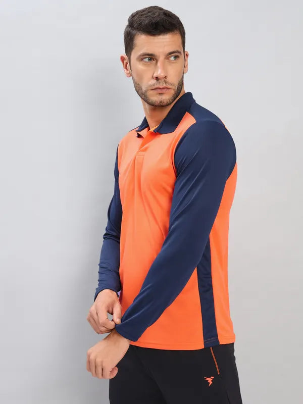 Men Colorblock Slim Fit Polo T-shirt with TECHNO COOL+
