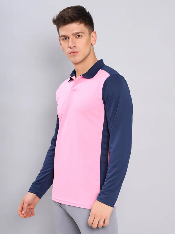 Men Colorblock Slim Fit Polo T-shirt with TECHNO COOL+