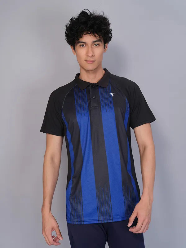 Men Printed Slim Fit Polo T-shirt with TECHNO COOL+