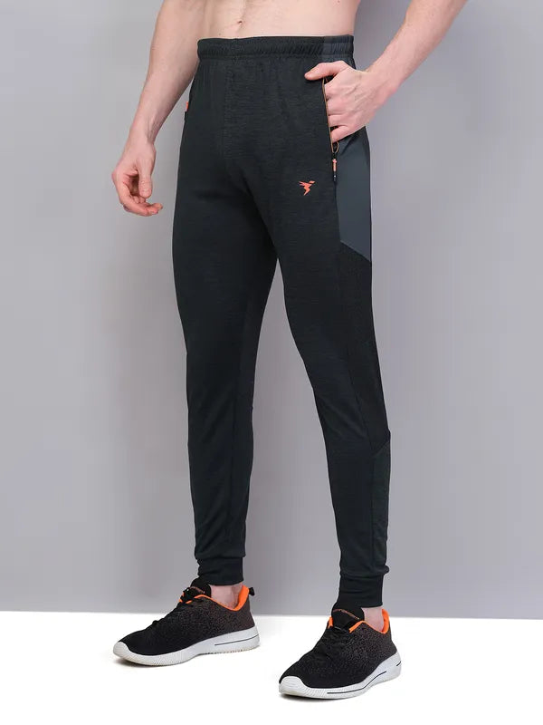 Men Melange Slim Fit Trackpants with TECHNO GUARD