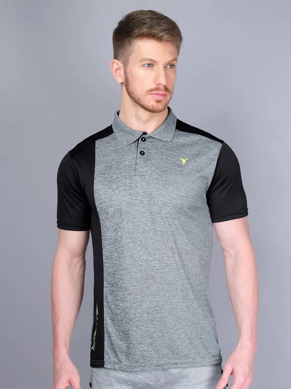 Men Melange Slim Fit Polo T-shirt with DOUBLE COOL