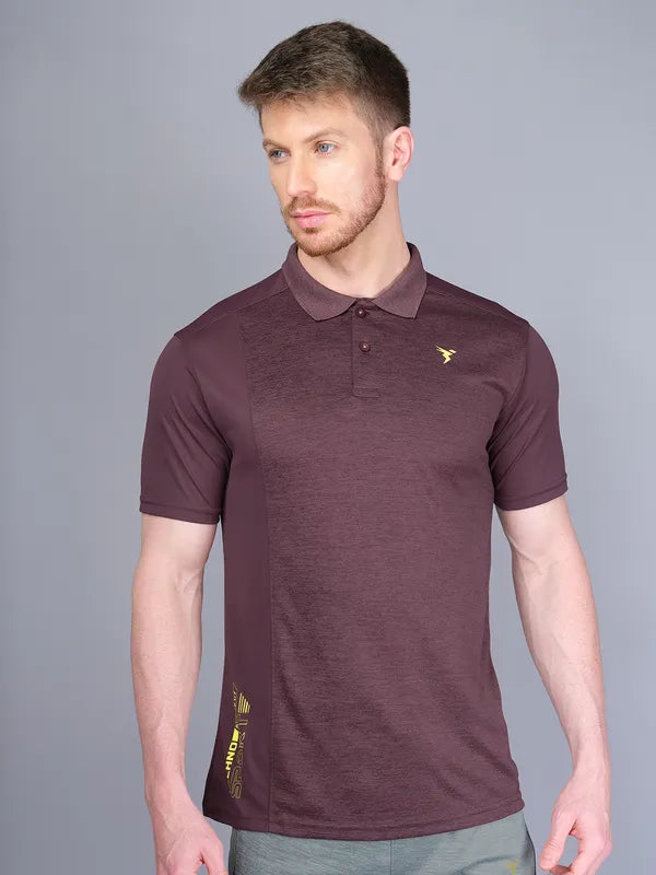 Men Melange Slim Fit Polo T-shirt with DOUBLE COOL