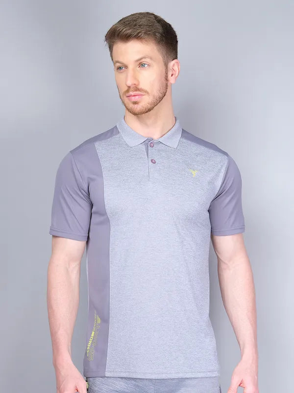 Men Melange Slim Fit Polo T-shirt with DOUBLE COOL