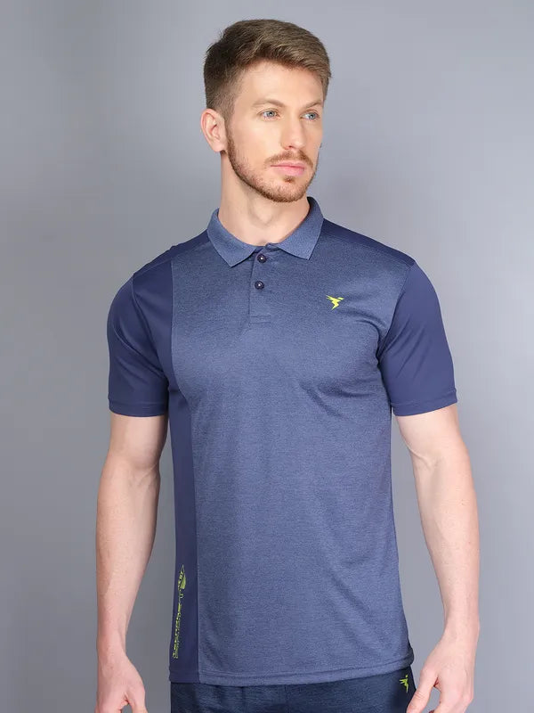 Men Melange Slim Fit Polo T-shirt with DOUBLE COOL