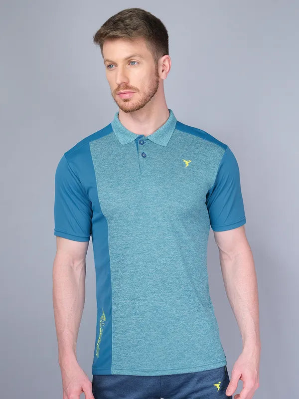 Men Melange Slim Fit Polo T-shirt with DOUBLE COOL