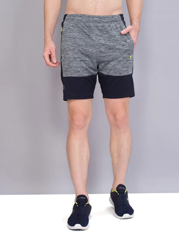 Men Melange Slim Fit Shorts with TECHNO GUARD