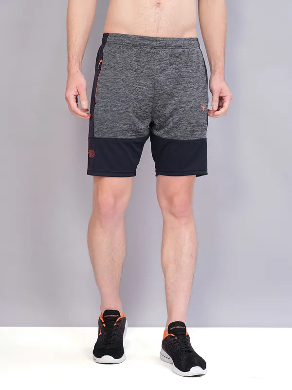 Men Melange Slim Fit Shorts with TECHNO GUARD