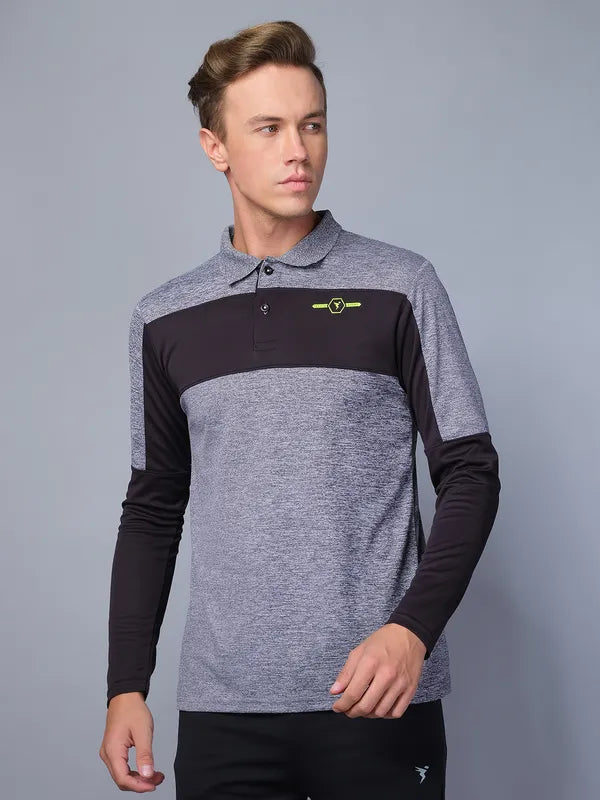 Men Melange Slim Fit Polo T-shirt with DOUBLE COOL