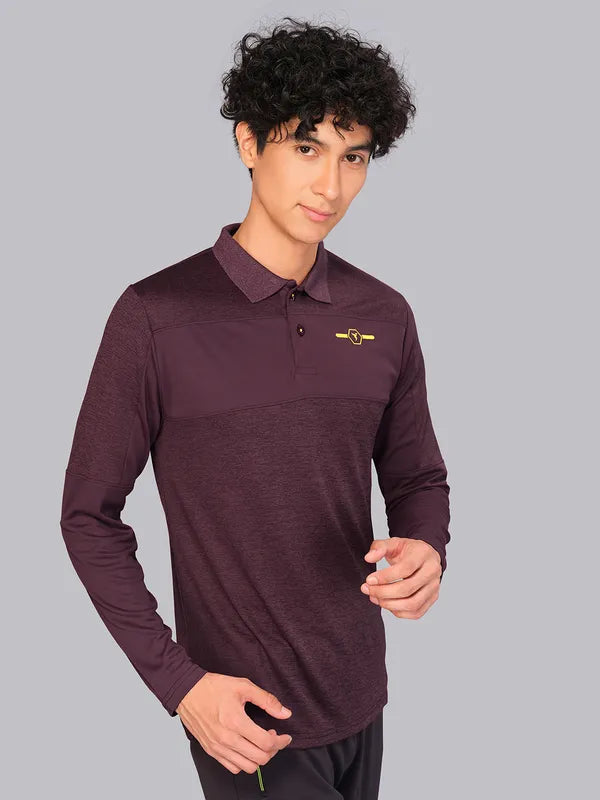Men Melange Slim Fit Polo T-shirt with DOUBLE COOL