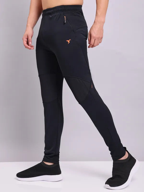 Men Solid Slim Fit Trackpants with TECHNO DRY