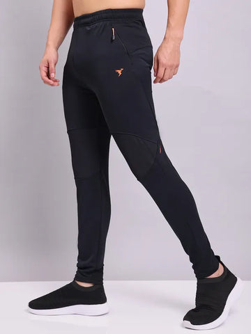 Men Solid Slim Fit Trackpants with TECHNO DRY