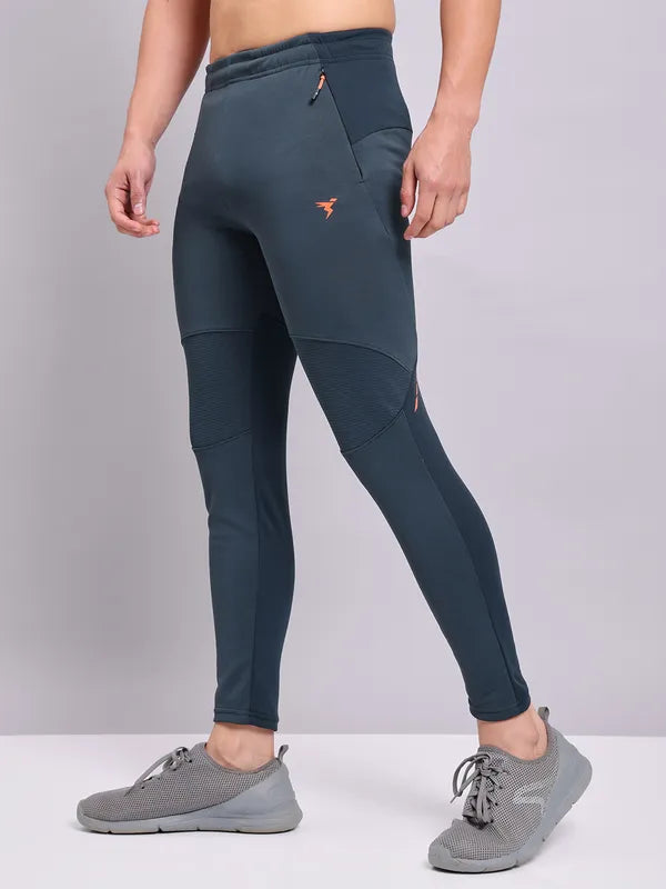 Men Solid Slim Fit Trackpants with TECHNO DRY