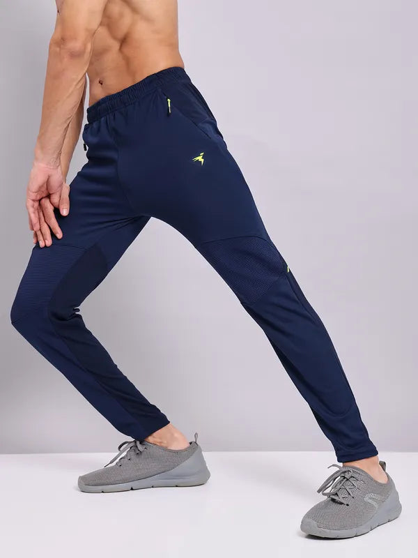 Men Solid Slim Fit Trackpants with TECHNO DRY