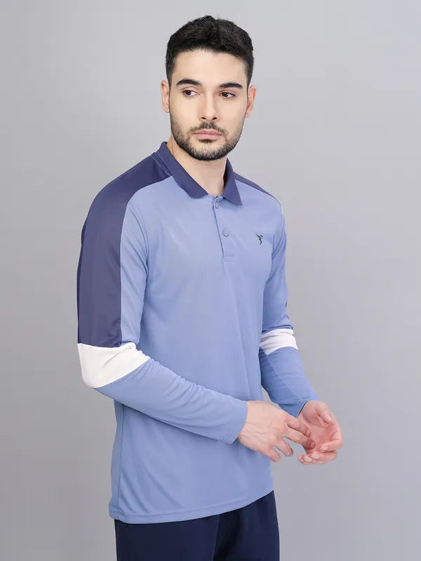 Men Colorblock Slim Fit Polo T-shirt with TECHNO COOL+
