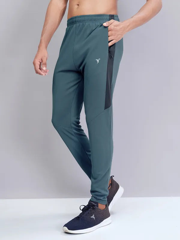 Men Solid Slim Fit Trackpants with TECHNO DRY