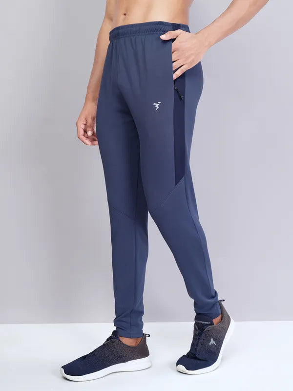 Men Solid Slim Fit Trackpants with TECHNO DRY