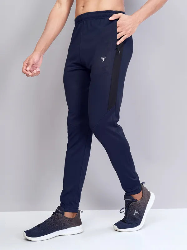 Men Solid Slim Fit Trackpants with TECHNO DRY
