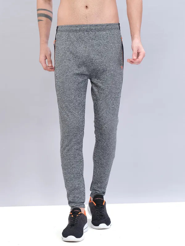 Men Melange Slim Fit Trackpants with TECHNO DRY
