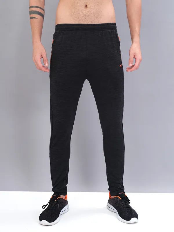 Men Melange Slim Fit Trackpants with TECHNO DRY