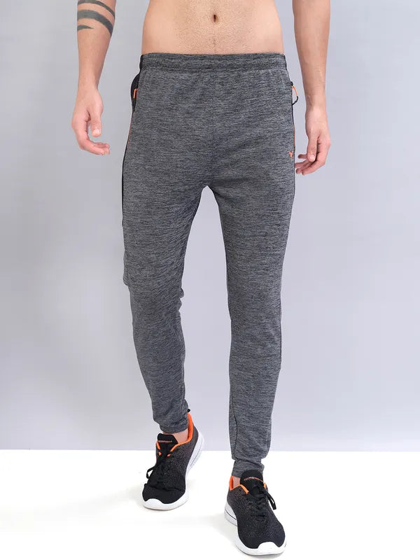 Men Melange Slim Fit Trackpants with TECHNO DRY