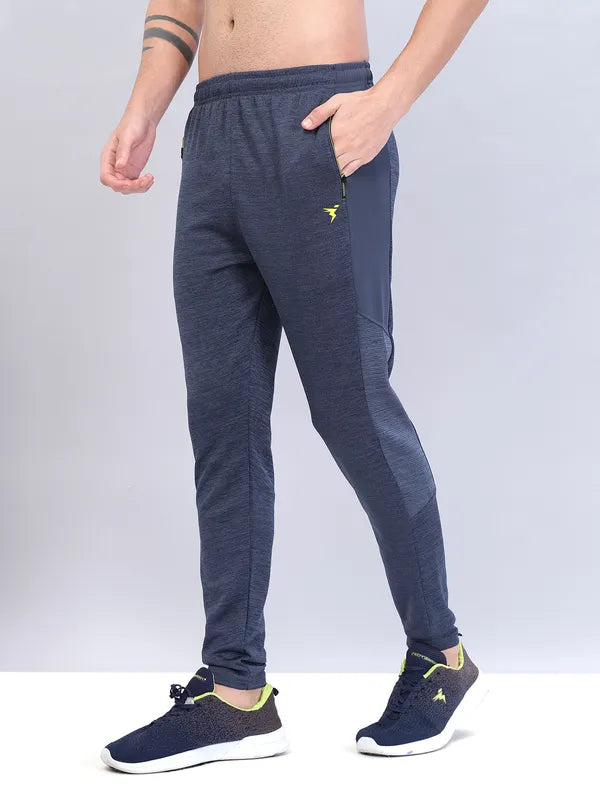 Men Melange Slim Fit Trackpants with TECHNO DRY