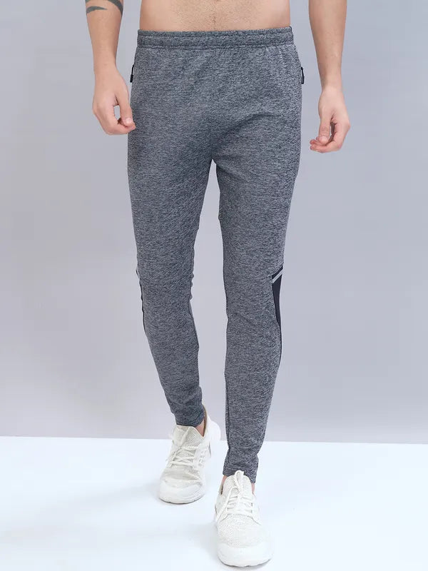 Men Melange Slim Fit Trackpants with TECHNO DRY
