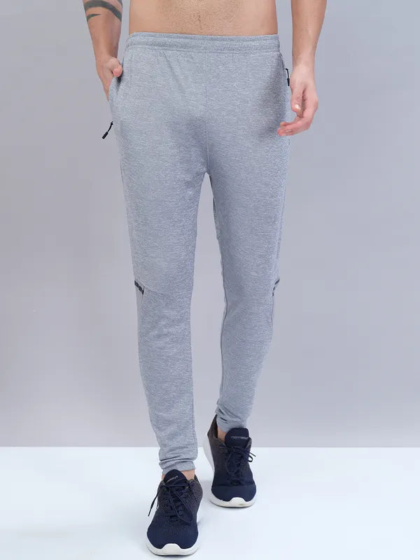 Men Melange Slim Fit Trackpants with TECHNO DRY