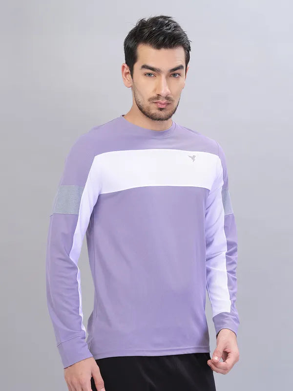 Men Colorblock Slim Fit Crew Neck T-shirt with TECHNOLITE