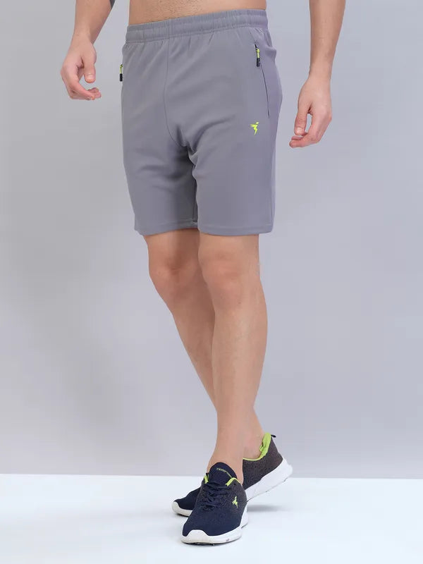 Men Solid Slim Fit Shorts with TECHNO DRY