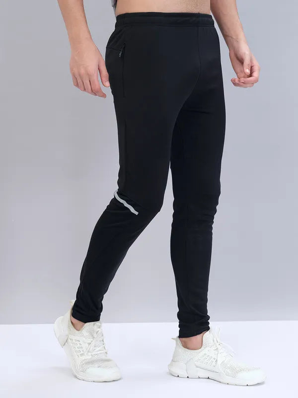 Men Solid Slim Fit Trackpants with TECHNO DRY