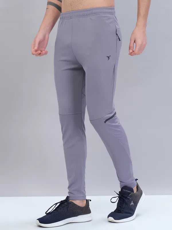 Men Solid Slim Fit Trackpants with TECHNO DRY