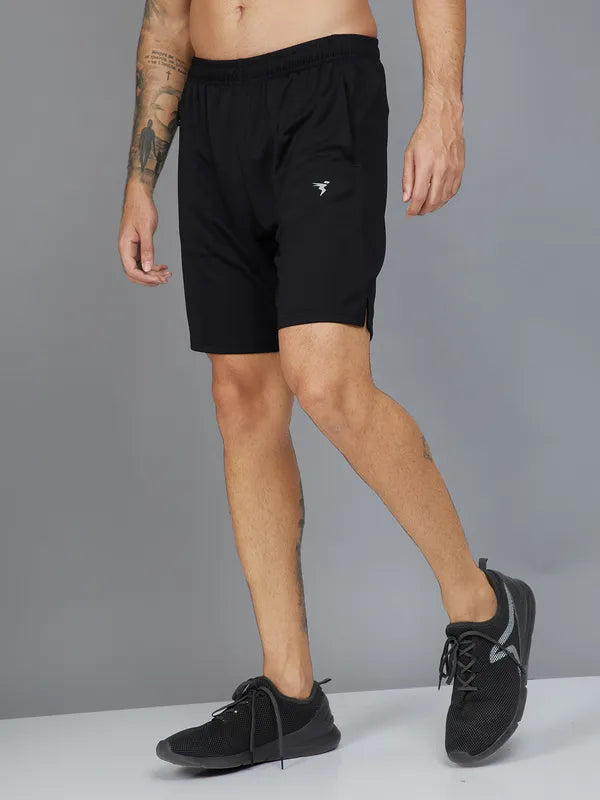 Men Solid Slim Fit Shorts with TECHNO DRY