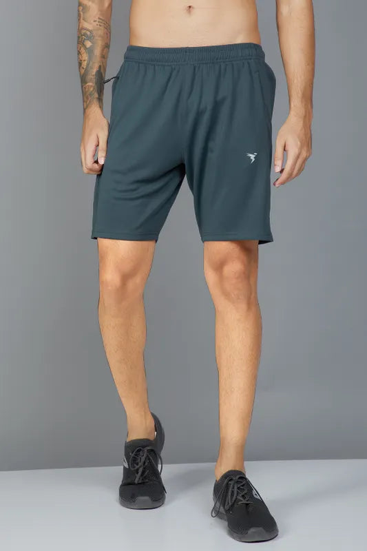 Men Solid Slim Fit Shorts with TECHNO DRY